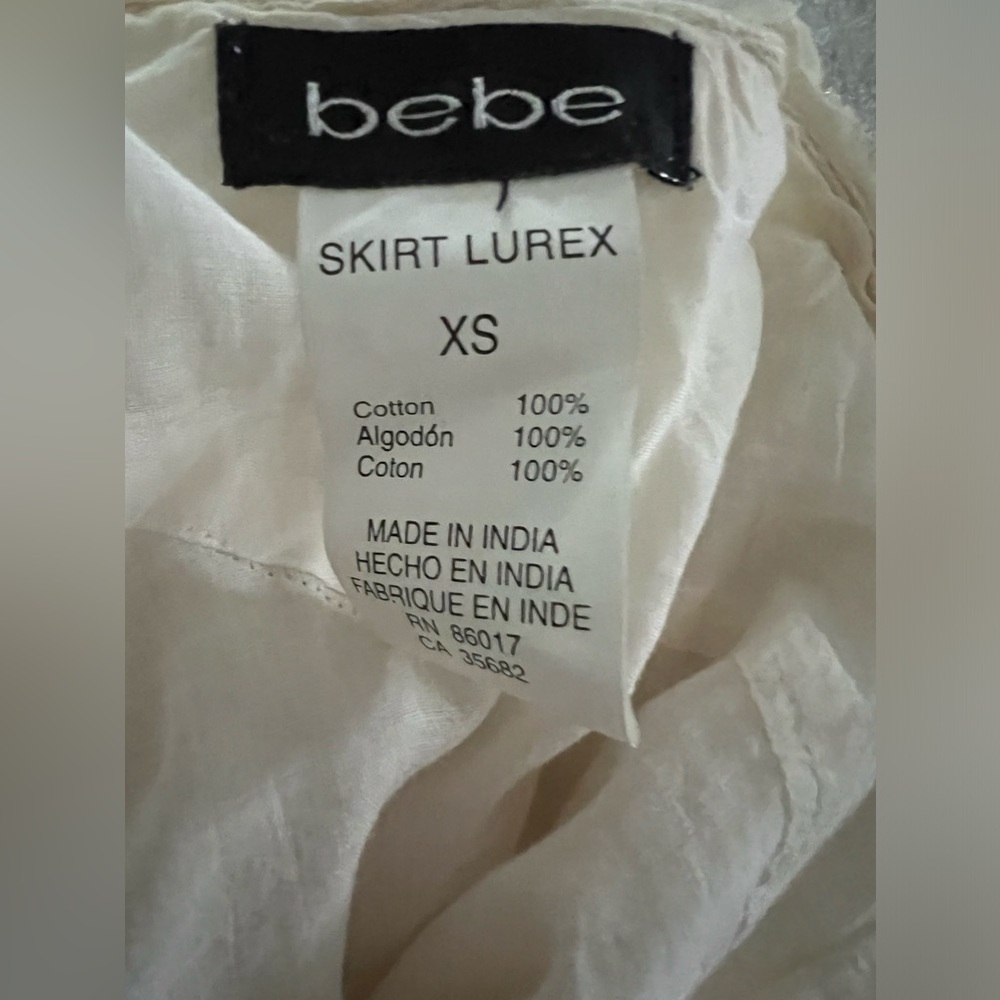 bebe Ivory Maxi Skirt with Metallic Details - Picture 7 of 10